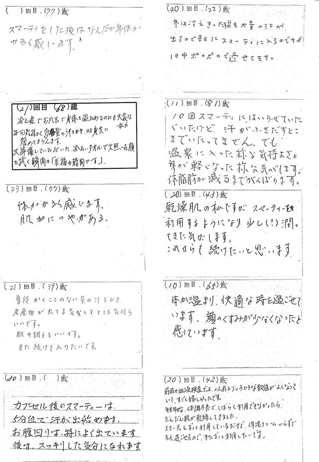 ここには残念ながら載せられなかった利用者様の声は、院内にも掲示させていただいております。